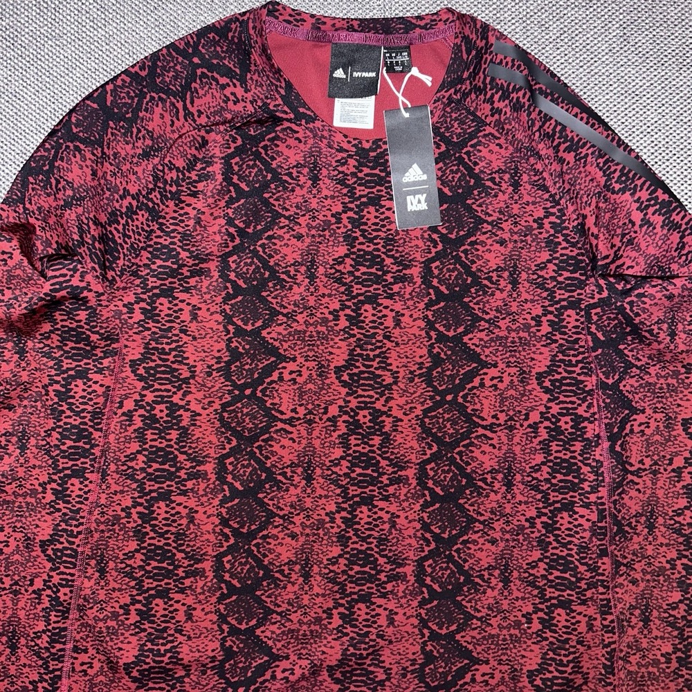 Adidas x Ivy Park HI1952 Haut Snakeskin Print Baselayer Cherry Wood Large Unisex